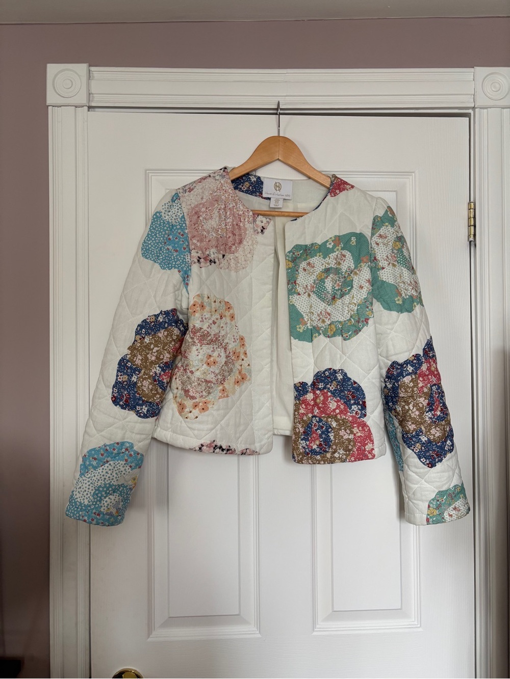 House of Harlow 1960 Quilted Floral Patchwork Bomber Jacket - White Multicolor